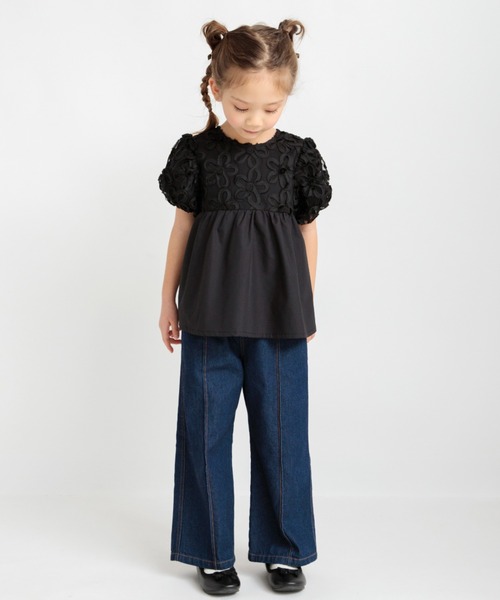 BRANSHES（ブランシェス）の「【プチレディ】フラワーチュールブラウス（シャツ/ブラウス・キッズ・ブラック/ライトグリーン/アイボリー・100/110/120/130/140/150/90）」の18枚目の写真