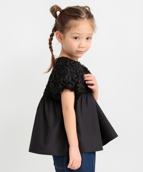 BRANSHES（ブランシェス）の「【プチレディ】フラワーチュールブラウス（シャツ/ブラウス・キッズ・ブラック/ライトグリーン/アイボリー・100/110/120/130/140/150/90）」の19枚目の写真