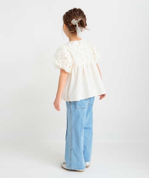 BRANSHES（ブランシェス）の「【プチレディ】フラワーチュールブラウス（シャツ/ブラウス・キッズ・ブラック/ライトグリーン/アイボリー・100/110/120/130/140/150/90）」の21枚目の写真