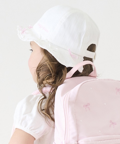 mezzo piano（メゾピアノ）の「リボンレース　ハット（ハット・キッズ・オフホワイト/ライトピンク・46-48cm/48-50cm/44-46cm）」の13枚目の写真