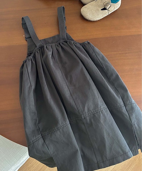 aimoha（アイモハ）の「【aimoha-KIDS-】ジャンスカ（ジャンパースカート・キッズ・ダークグレー・100/90/160/150/140/130/120/110）」の7枚目の写真