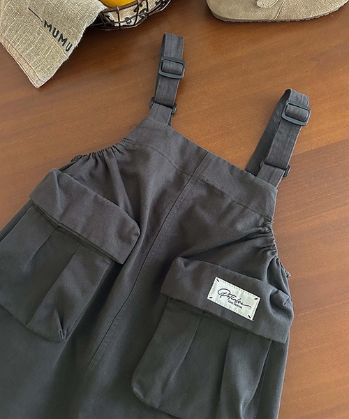 aimoha（アイモハ）の「【aimoha-KIDS-】ジャンスカ（ジャンパースカート・キッズ・ダークグレー・100/90/160/150/140/130/120/110）」の8枚目の写真