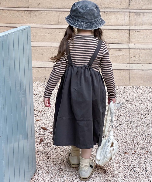 aimoha（アイモハ）の「【aimoha-KIDS-】ジャンスカ（ジャンパースカート・キッズ・ダークグレー・100/90/160/150/140/130/120/110）」の6枚目の写真