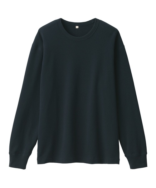 MUJI Labo(ムジラボ)の「〔MUJI Labo〕紳士 昔ながらの製法で編み立てたミニ裏毛クルーネック長袖Tシャツ(Tシャツ/カットソー・メンズ・チャコールグレー/ライトグレー/ブラック・XL/L/M/S)」の8枚目の写真