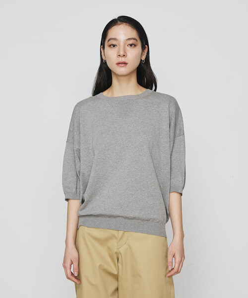 COMME CA（コムサ）の「強撚天竺編 ニットプルオーバー（ニット/セーター・レディース・サックスブルー/トップグレー・FREE）」の11枚目の写真
