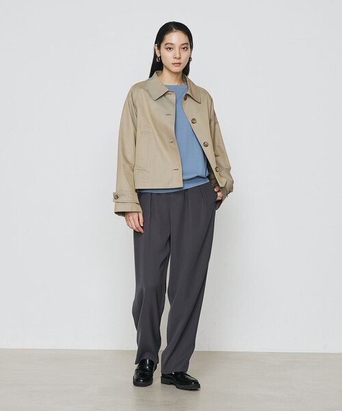 COMME CA（コムサ）の「強撚天竺編 ニットプルオーバー（ニット/セーター・レディース・サックスブルー/トップグレー・FREE）」の14枚目の写真