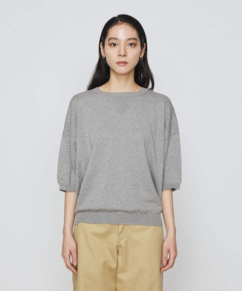 COMME CA（コムサ）の「強撚天竺編 ニットプルオーバー（ニット/セーター・レディース・サックスブルー/トップグレー・FREE）」の16枚目の写真