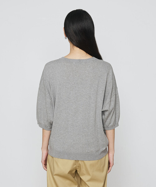 COMME CA（コムサ）の「強撚天竺編 ニットプルオーバー（ニット/セーター・レディース・サックスブルー/トップグレー・FREE）」の18枚目の写真