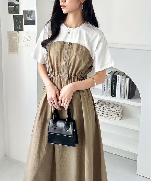 GeeRA(ジーラ)の「【S-XL展開】ハーフジップビスチェドッキングワンピース(ワンピース・レディース・ホワイト系その他/ホワイト系その他2/ホワイト×ブラック・LARGE/X-LARGE/MEDIUM/SMALL)」の12枚目の写真