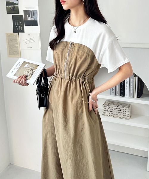 GeeRA(ジーラ)の「【S-XL展開】ハーフジップビスチェドッキングワンピース(ワンピース・レディース・ホワイト系その他/ホワイト系その他2/ホワイト×ブラック・LARGE/X-LARGE/MEDIUM/SMALL)」の13枚目の写真