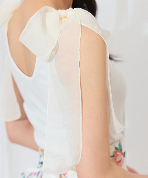 WILLSELECTION（ウィルセレクション）の「ショルダーリボンテレコキャミソール（キャミソール・レディース・ブラック/オフホワイト/ピンク・FREE）」の8枚目の写真