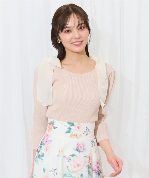 WILLSELECTION（ウィルセレクション）の「ショルダーリボンテレコキャミソール（キャミソール・レディース・ブラック/オフホワイト/ピンク・FREE）」の10枚目の写真