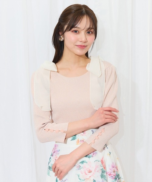 WILLSELECTION（ウィルセレクション）の「ショルダーリボンテレコキャミソール（キャミソール・レディース・ブラック/オフホワイト/ピンク・FREE）」の11枚目の写真