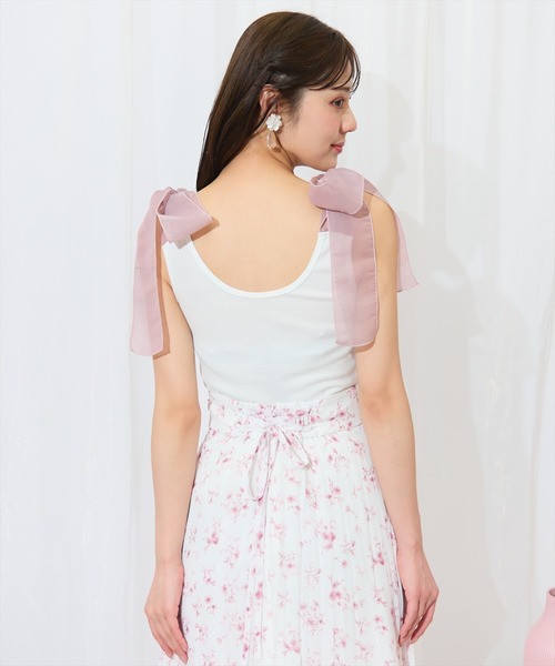 WILLSELECTION（ウィルセレクション）の「ショルダーリボンテレコキャミソール（キャミソール・レディース・ブラック/オフホワイト/ピンク・FREE）」の18枚目の写真