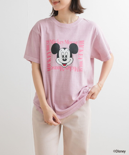 GOOD ROCK SPEED（グッドロックスピード）の「GOOD ROCK SPEED / MICKEY MOUSE / T-SHIRTS（Tシャツ/カットソー・レディース・ホワイト/ライトピンク・MEDIUM）」の2枚目の写真