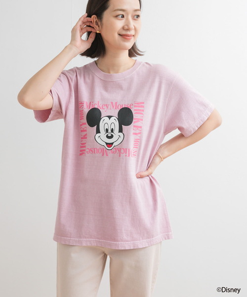 GOOD ROCK SPEED（グッドロックスピード）の「GOOD ROCK SPEED / MICKEY MOUSE / T-SHIRTS（Tシャツ/カットソー・レディース・ホワイト/ライトピンク・MEDIUM）」の3枚目の写真