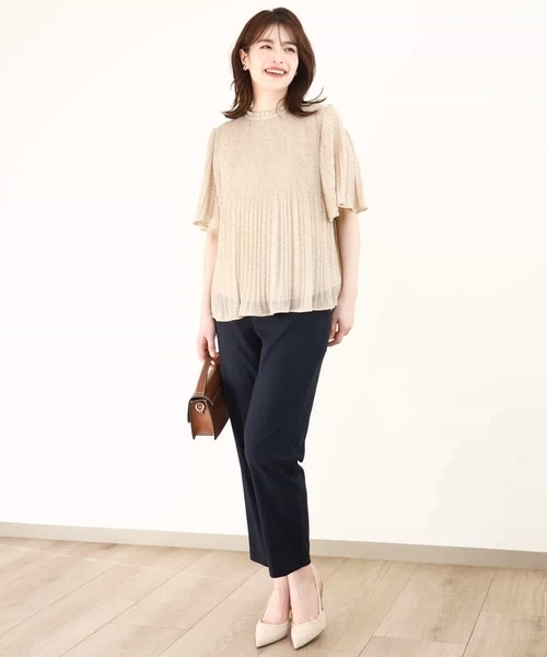OFUON le MK(オフオンルエムケー)の「ドット柄シフォンプリーツブラウス/WEB限定サイズあり(シャツ/ブラウス・レディース・ベージュ/ブラック・36/38/40)」の11枚目の写真