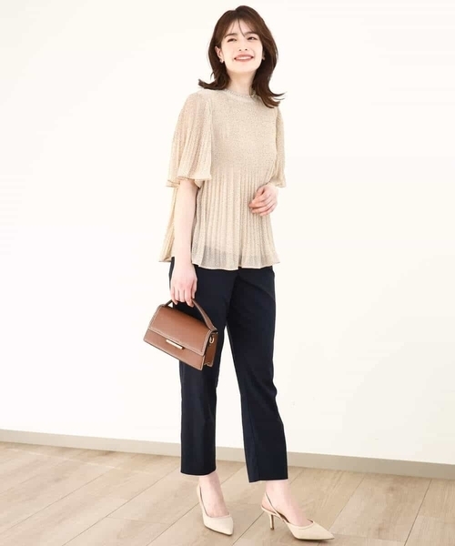 OFUON le MK(オフオンルエムケー)の「ドット柄シフォンプリーツブラウス/WEB限定サイズあり(シャツ/ブラウス・レディース・ベージュ/ブラック・36/38/40)」の13枚目の写真