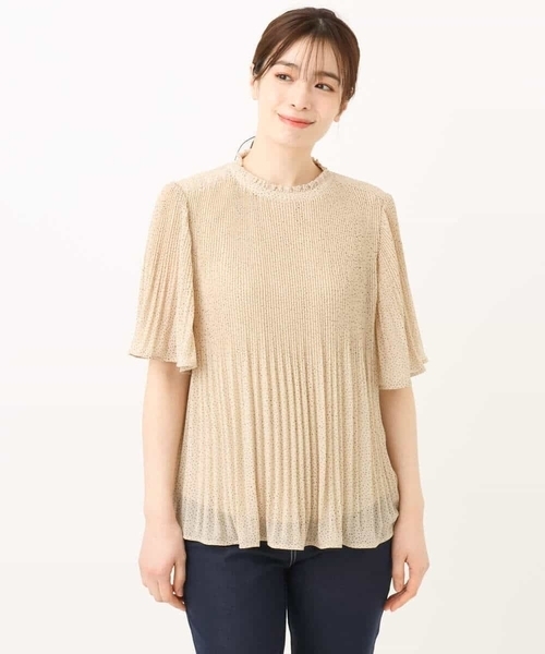 OFUON le MK(オフオンルエムケー)の「ドット柄シフォンプリーツブラウス/WEB限定サイズあり(シャツ/ブラウス・レディース・ベージュ/ブラック・36/38/40)」の15枚目の写真