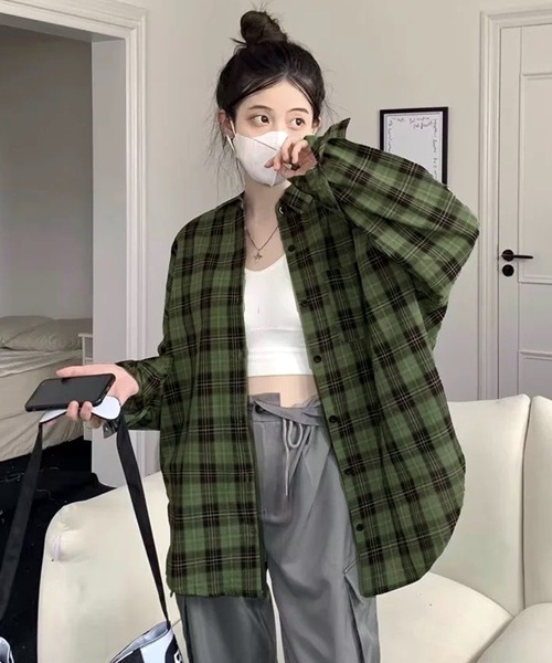 VIBGYOR（ヴィブジョー）の「[NARULA/ナルラ]カジュアル チェック柄 ボタン シャツ(CZ)（シャツ/ブラウス・レディース・ブルー/ライトブルー/ネイビー/イエロー/ブラウン/グリーン/ピンク・FREE）」の13枚目の写真