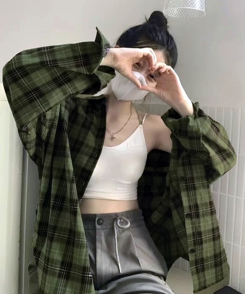 VIBGYOR（ヴィブジョー）の「[NARULA/ナルラ]カジュアル チェック柄 ボタン シャツ(CZ)（シャツ/ブラウス・レディース・ブルー/ライトブルー/ネイビー/イエロー/ブラウン/グリーン/ピンク・FREE）」の14枚目の写真