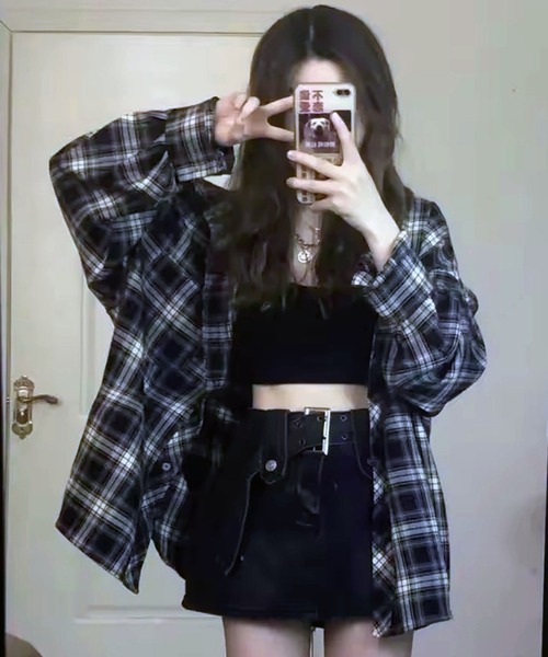 VIBGYOR（ヴィブジョー）の「[NARULA/ナルラ]カジュアル チェック柄 ボタン シャツ(CZ)（シャツ/ブラウス・レディース・ブルー/ライトブルー/ネイビー/イエロー/ブラウン/グリーン/ピンク・FREE）」の16枚目の写真