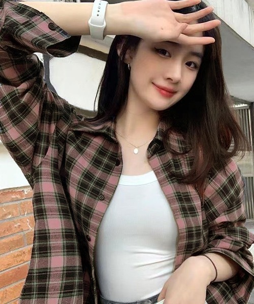 VIBGYOR（ヴィブジョー）の「[NARULA/ナルラ]カジュアル チェック柄 ボタン シャツ(CZ)（シャツ/ブラウス・レディース・ブルー/ライトブルー/ネイビー/イエロー/ブラウン/グリーン/ピンク・FREE）」の21枚目の写真