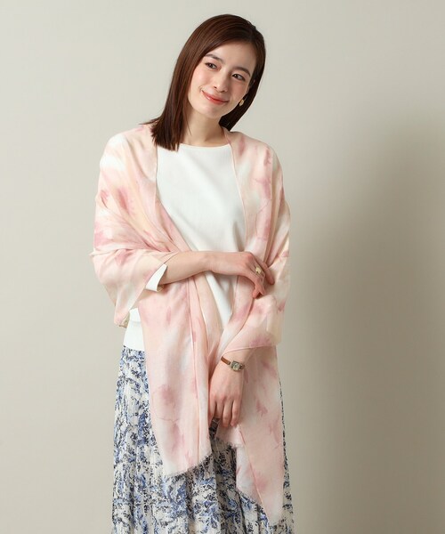 ITS'DEMO（イッツデモ）の「【洗濯可】フラワーデザインストール（ストール/ショール・レディース・ブルー系/グリーン系その他2/ピンク系5・00）」の7枚目の写真