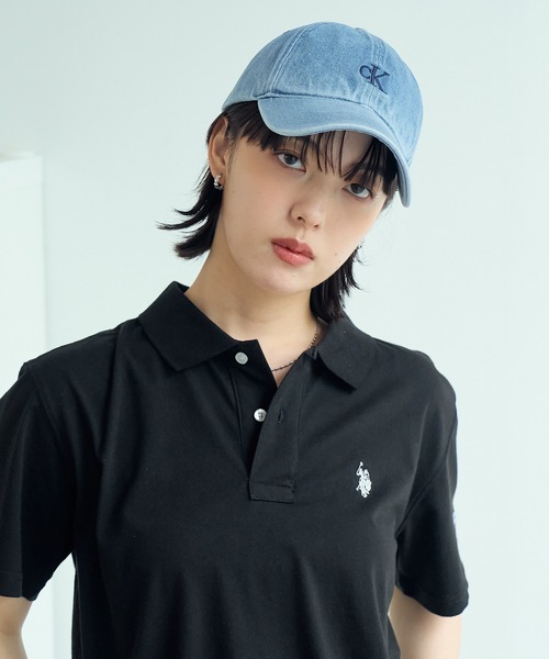 [ ] キャップ CKJ スモールモノグラム ブルー Calvin Klein] キャップ CKJ スモールモノグラム ブルー (Calvin