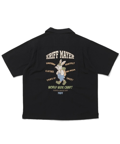 KRIFF MAYER(クリフメイヤー)の「クリフラビット刺繍開襟シャツ(シャツ/ブラウス・メンズ・ブルー/グリーン/ナチュラル/ブラック・MEDIUM/LARGE/X-LARGE)」の7枚目の写真
