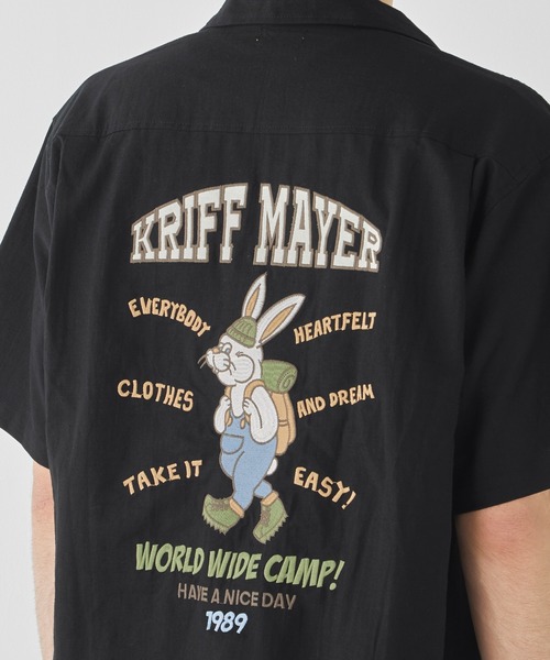 KRIFF MAYER(クリフメイヤー)の「クリフラビット刺繍開襟シャツ(シャツ/ブラウス・メンズ・ブルー/グリーン/ナチュラル/ブラック・MEDIUM/LARGE/X-LARGE)」の17枚目の写真