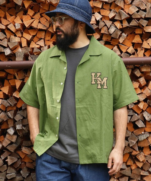 KRIFF MAYER(クリフメイヤー)の「クリフラビット刺繍開襟シャツ(シャツ/ブラウス・メンズ・ブルー/グリーン/ナチュラル/ブラック・MEDIUM/LARGE/X-LARGE)」の22枚目の写真