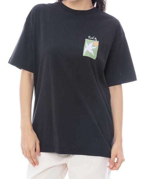 RVCA（ルーカ）の「RVCA レディース BALANCE LOOSE FIT SS TEE Tシャツ 【2025年春夏モデル】/ルーカバックプリント半袖Tシャツ（Tシャツ/カットソー・レディース・ブラック/ホワイト・LARGE/MEDIUM/SMALL）」の5枚目の写真