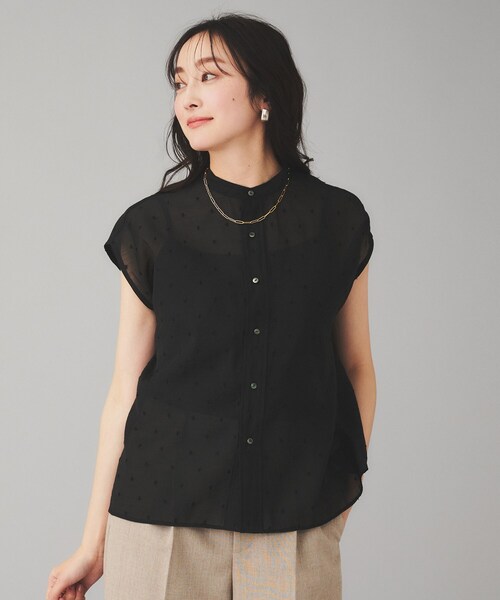 セール】【TICCA】ドットエンブロイダリーフレンチシャツ