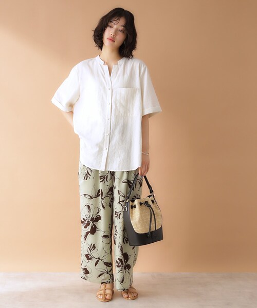 THE SHOP TK (ザ ショップ ティーケー )の「雑材合皮コンビ巾着バッグ(ショルダーバッグ・レディース・ブラック系4/キャメル・00)」の13枚目の写真