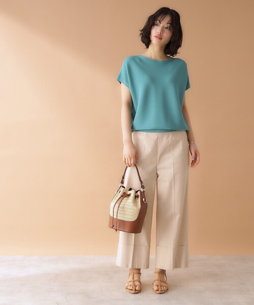 THE SHOP TK (ザ ショップ ティーケー )の「雑材合皮コンビ巾着バッグ(ショルダーバッグ・レディース・ブラック系4/キャメル・00)」の15枚目の写真