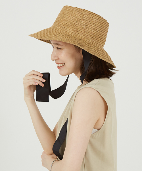 abahouse mavie（アバハウスマヴィ）の「ポークパイリボンハット（ハット・レディース・ブラック/ベージュ・フリー）」の6枚目の写真