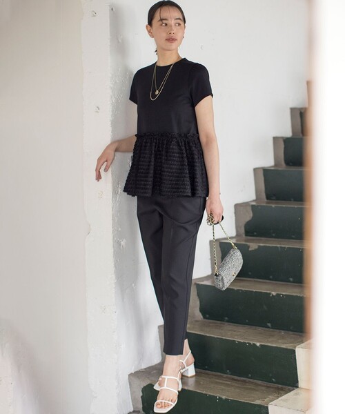 組曲（クミキョク）の「プライスフレア華感 カットソー（Tシャツ/カットソー・レディース・ブラック系/グレー系/アイボリー系/ピンク系・5/7/6）」の8枚目の写真