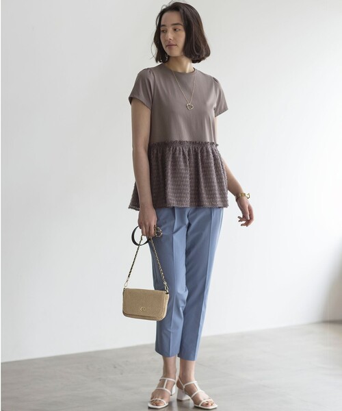 組曲（クミキョク）の「プライスフレア華感 カットソー（Tシャツ/カットソー・レディース・ブラック系/グレー系/アイボリー系/ピンク系・5/7/6）」の11枚目の写真