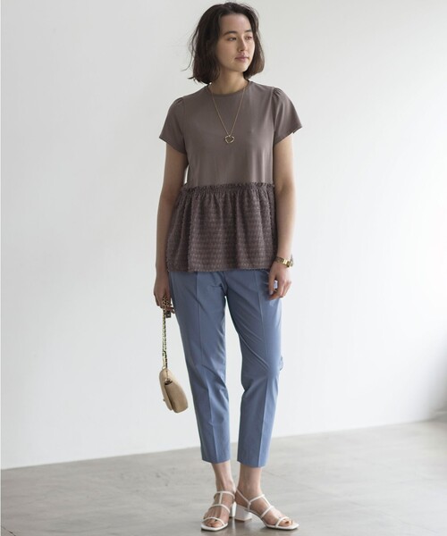 組曲（クミキョク）の「プライスフレア華感 カットソー（Tシャツ/カットソー・レディース・ブラック系/グレー系/アイボリー系/ピンク系・5/7/6）」の12枚目の写真