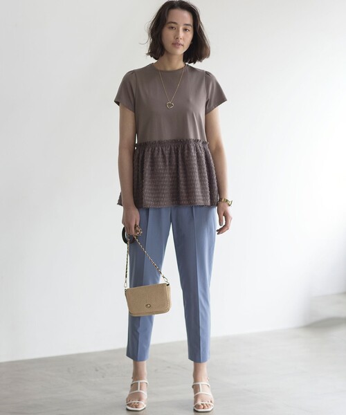 組曲（クミキョク）の「プライスフレア華感 カットソー（Tシャツ/カットソー・レディース・ブラック系/グレー系/アイボリー系/ピンク系・5/7/6）」の13枚目の写真