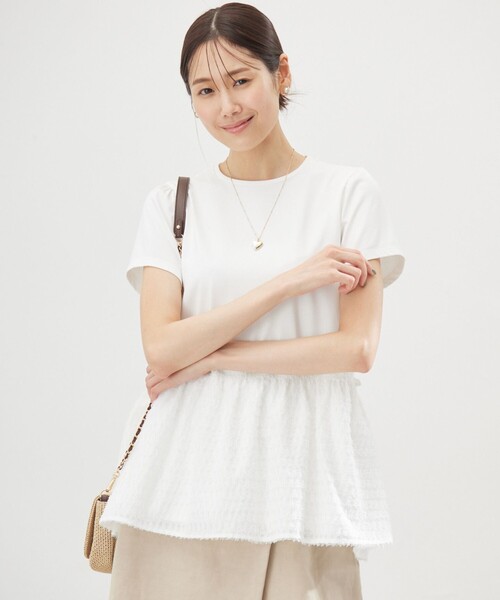 組曲（クミキョク）の「プライスフレア華感 カットソー（Tシャツ/カットソー・レディース・ブラック系/グレー系/アイボリー系/ピンク系・5/7/6）」の14枚目の写真