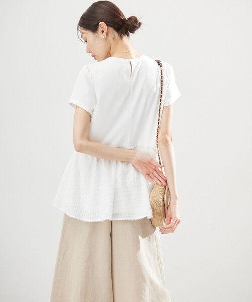 組曲（クミキョク）の「プライスフレア華感 カットソー（Tシャツ/カットソー・レディース・ブラック系/グレー系/アイボリー系/ピンク系・5/7/6）」の15枚目の写真