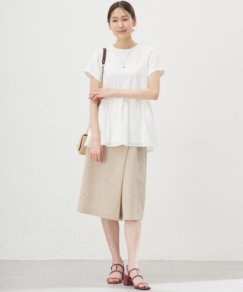 組曲（クミキョク）の「プライスフレア華感 カットソー（Tシャツ/カットソー・レディース・ブラック系/グレー系/アイボリー系/ピンク系・5/7/6）」の16枚目の写真