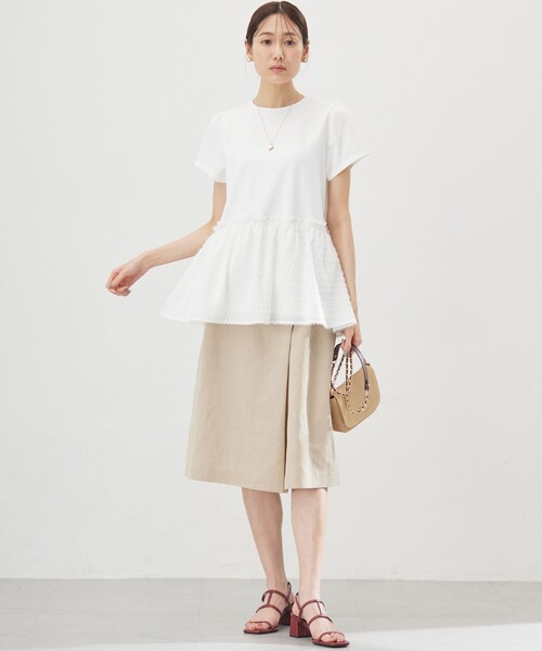 組曲（クミキョク）の「プライスフレア華感 カットソー（Tシャツ/カットソー・レディース・ブラック系/グレー系/アイボリー系/ピンク系・5/7/6）」の17枚目の写真