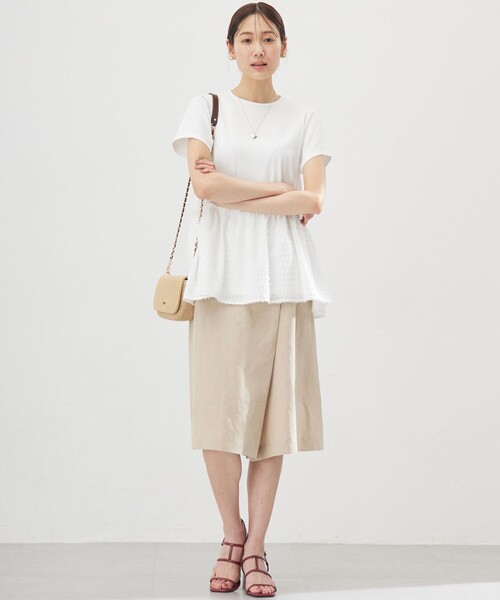 組曲（クミキョク）の「プライスフレア華感 カットソー（Tシャツ/カットソー・レディース・ブラック系/グレー系/アイボリー系/ピンク系・5/7/6）」の18枚目の写真