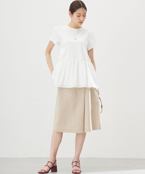 組曲（クミキョク）の「プライスフレア華感 カットソー（Tシャツ/カットソー・レディース・ブラック系/グレー系/アイボリー系/ピンク系・5/7/6）」の19枚目の写真