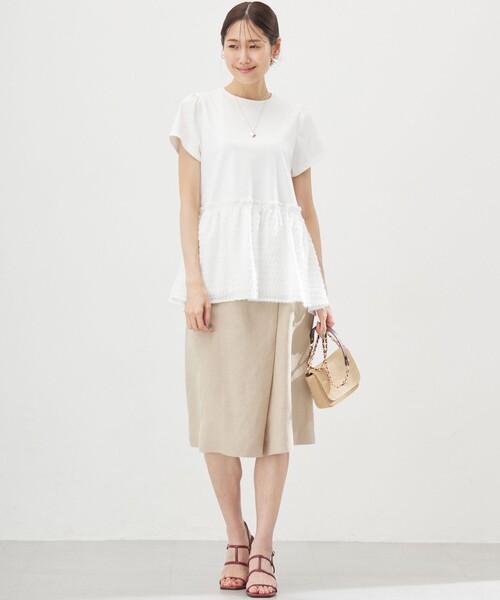 組曲（クミキョク）の「プライスフレア華感 カットソー（Tシャツ/カットソー・レディース・ブラック系/グレー系/アイボリー系/ピンク系・5/7/6）」の20枚目の写真