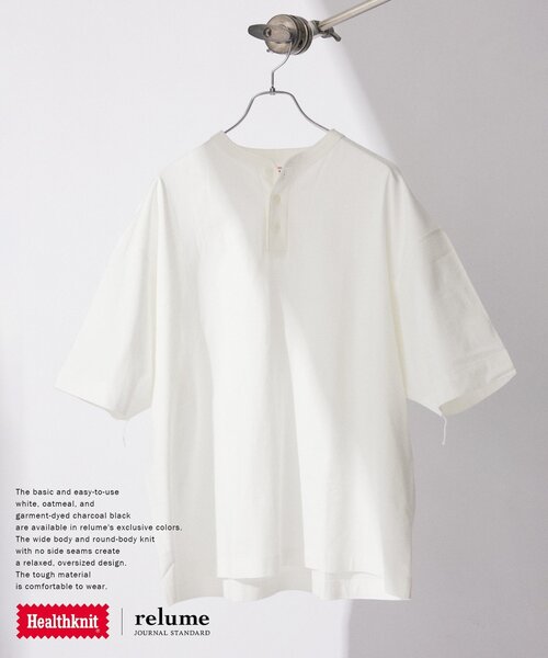 Healthknit（ヘルスニット）の「Healthknit / ヘルスニット 別注 ヘンリーネックTシャツ（Tシャツ/カットソー・メンズ・ブラック系その他/アイボリー/ホワイト/チョコ/ピンク系その他・SMALL/MEDIUM/LARGE/X-LARGE）」の2枚目の写真
