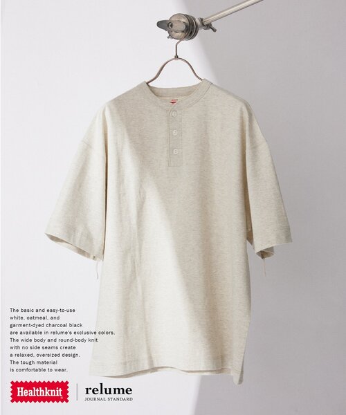 Healthknit（ヘルスニット）の「Healthknit / ヘルスニット 別注 ヘンリーネックTシャツ（Tシャツ/カットソー・メンズ・ブラック系その他/アイボリー/ホワイト/チョコ/ピンク系その他・SMALL/MEDIUM/LARGE/X-LARGE）」の3枚目の写真